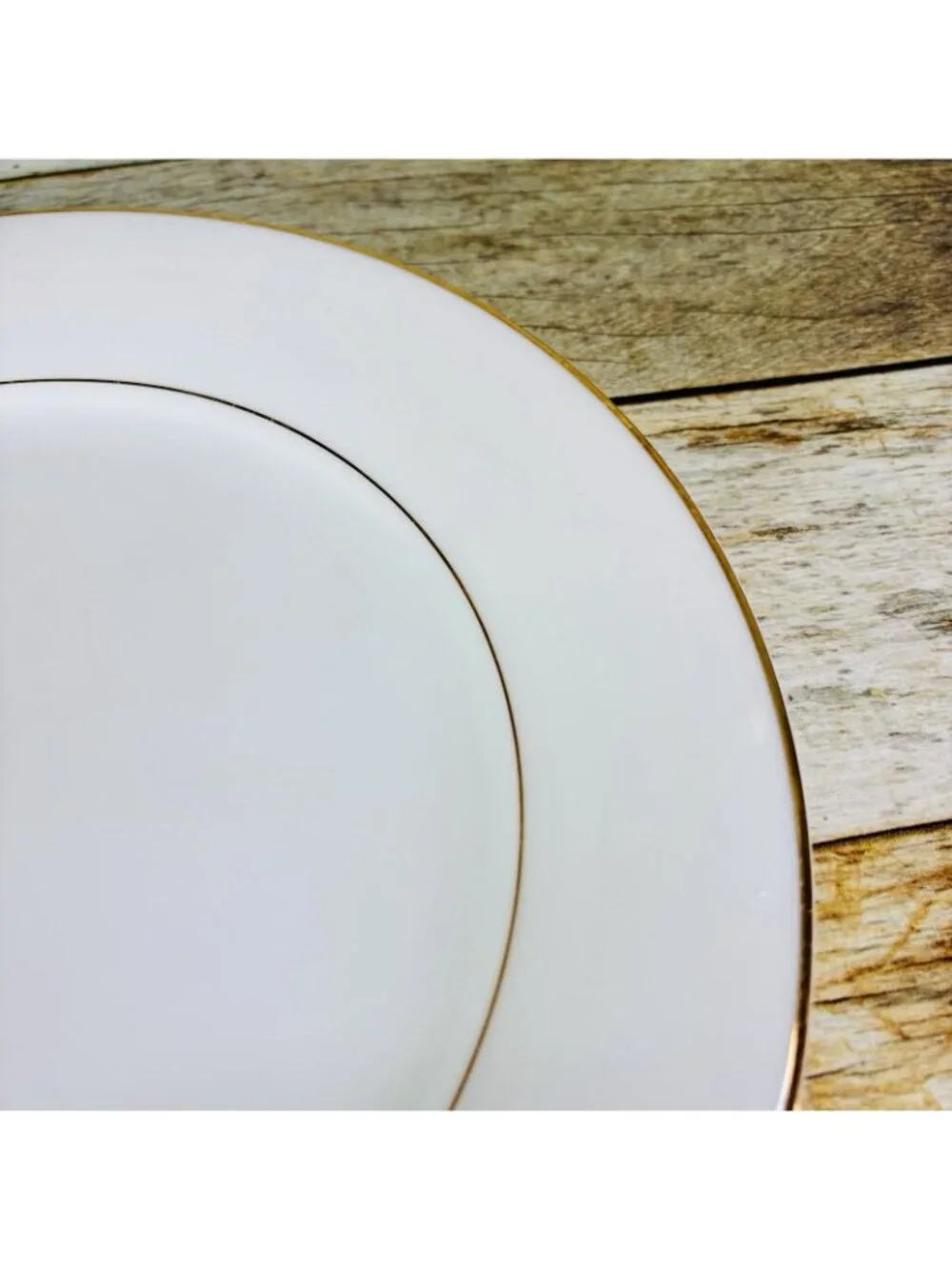 Vintage Noritake DAWN White Gold Trim Verge Japan Porcelain Dinner Plates Set 4